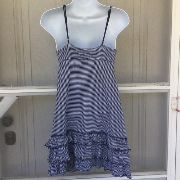 VS Pink Navy and White Dress with Ruffles - Picture 3 of 8